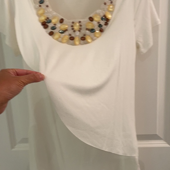 Jersey top with beaded collar neckline - Picture 8 of 9